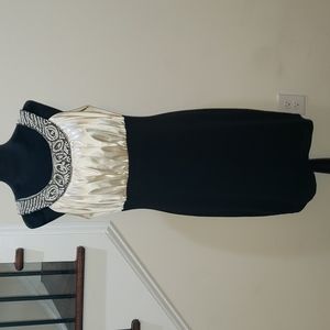 Tiana B black and cream sleeveless dress